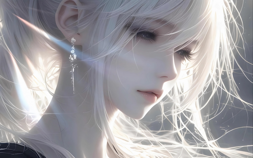 白发少女4K动漫壁纸3840×2400