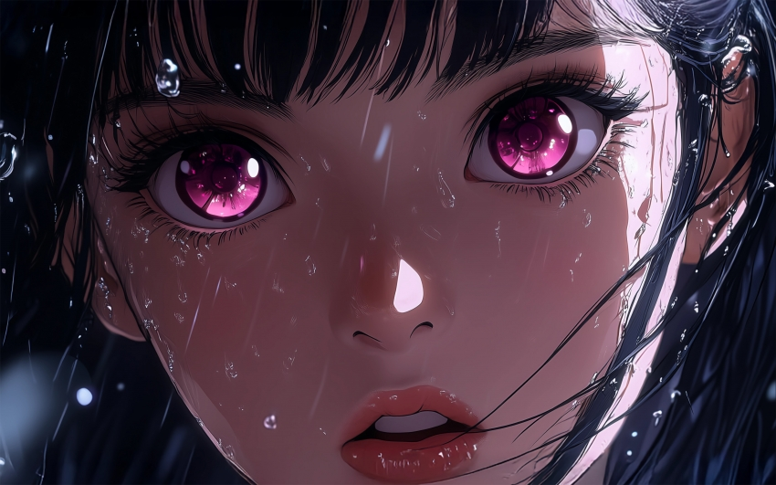 动漫女孩脸 大眼睛 4K壁纸 3840×2400