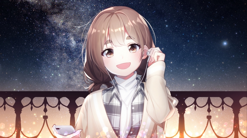女孩子 夜空 銀河 4k动漫壁纸3840×2160